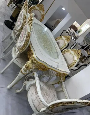Royal Dinning Set of Table and 6 Chairs - Beige