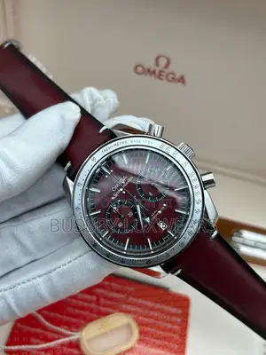 Omega Leather Strap Mens Wristwatch