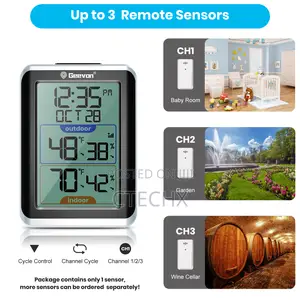Indoor Outdoor Wireless Digital Thermometer 200ft/60m Range