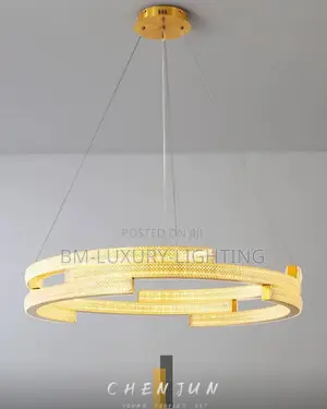 Led Round Nordic Gold Ring Chandelier
