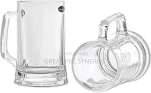 2 Pieces Thick Glass Cup - Traditional Beer Glass Mug (50cl)