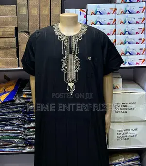 Black and Touch of Gold Jalabiya