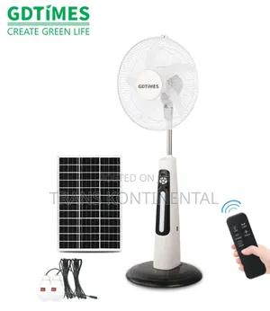 16 Inches Solar Rechargeable Fan Ac/Dc Dual Power (2 Bulbs)