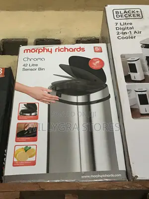 Morphy Richards 42l Square Sensor Bin Black