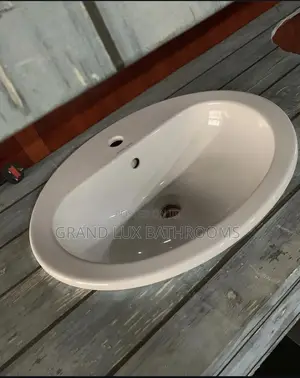 Oval Drop-in Ceramic Bathroom Basin – White"