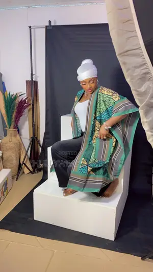 Aso Oke and Ankara Fabric Kimono Jacket