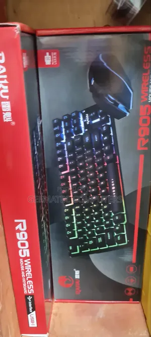 Wireless Keyboard and Mouse With Light
