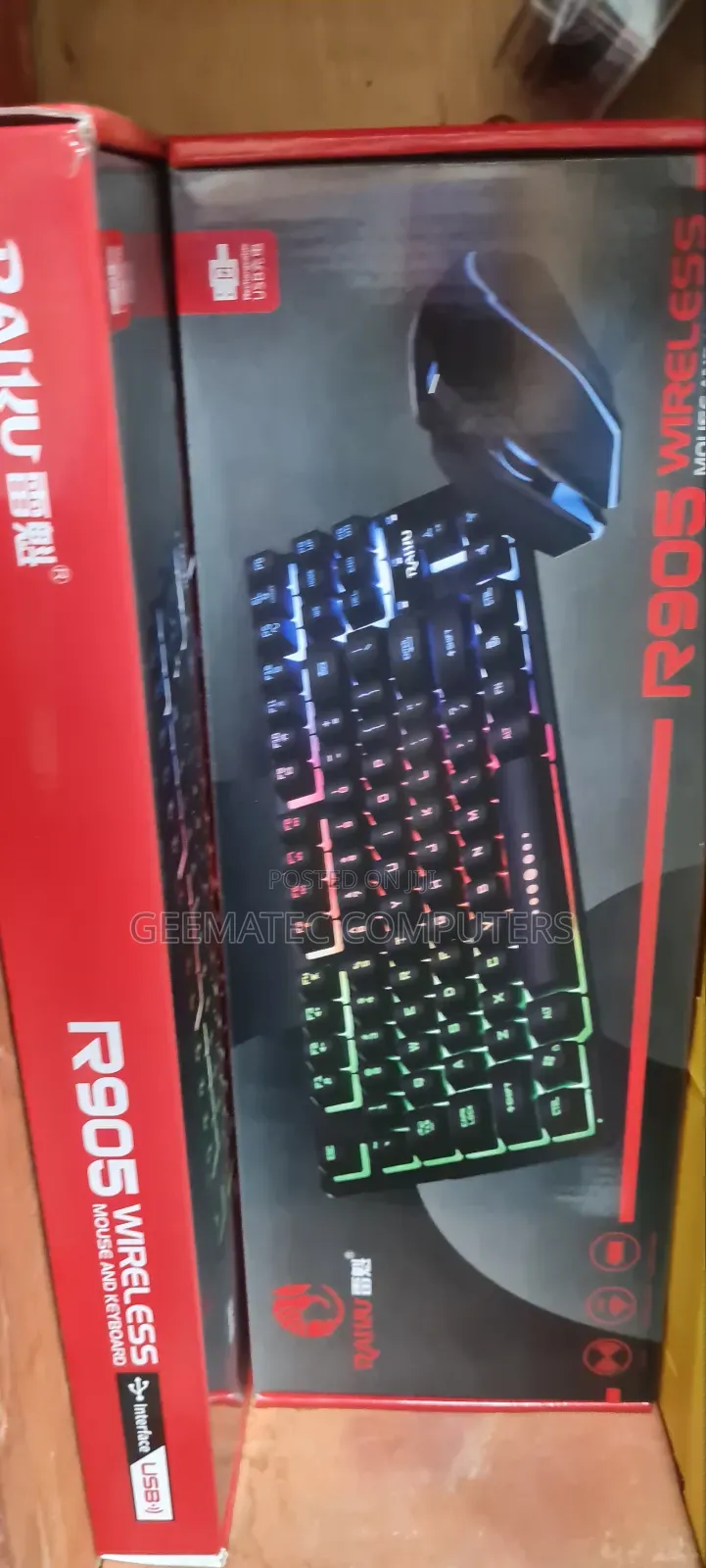 Wireless Keyboard and Mouse With Light