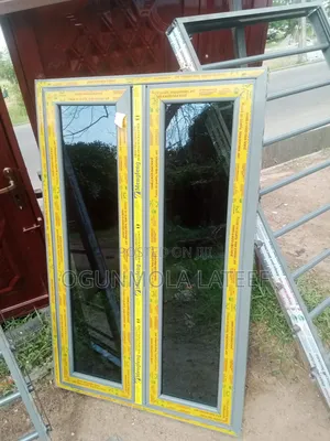 Grey Aluminum Casement Window With Net and Burglary