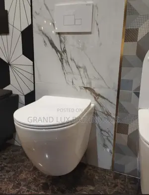 Wall-Hung Toilet With Concealed Cistern Modern Space-Saving