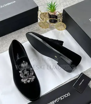 Original Dolce Gabbana Suede Loafers Shoes for Men