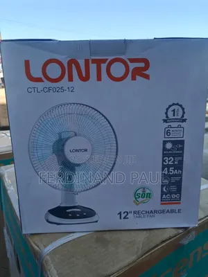 Lontor Rechargeable Table Fan 12"