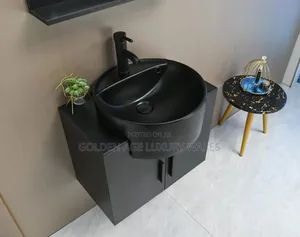 Black Single Cabinet Basin