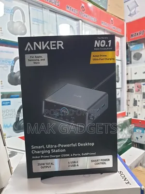 Anker Prime Charger, 250w Gan Prime Usb C Charging Station 