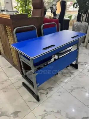 Double Seaters School Desk With Adjustable Chair