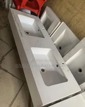 Double Bowl Marble Top Wash Hand Basin Modern Design