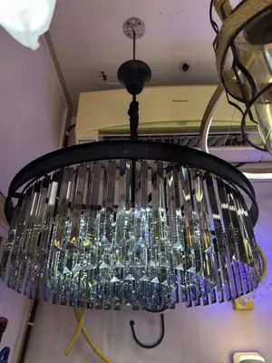 Black Crystal Chandelier Fitting
