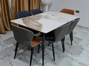 Contemporary Marble Dining Set by 6 Seater