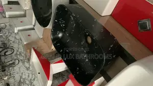 Bold Elegance: Black Marble Wash Basin for Modern Bathrooms"