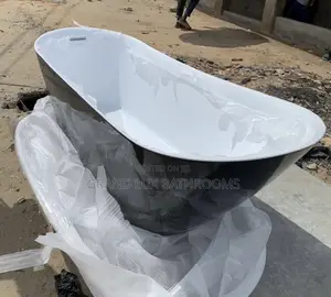 Freestanding Bathtub Ready for Installation Outdoors"