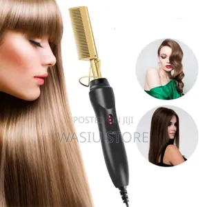 Electric Hair Wig Hot Comb Heat Straightener With Curling