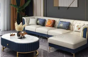 L Shap With Leather Fabric Material