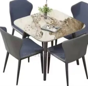 4 Seater Chair With Marble Top Table Dinning Set