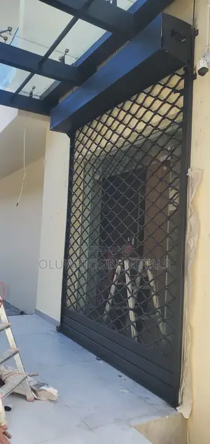 Roller Shutter Door See Through Black Paint