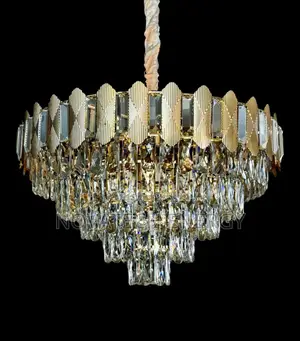 Golden Crystal Chandelier Light Uses Bulb