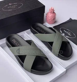 Men's Italian Leather Slippers Slide