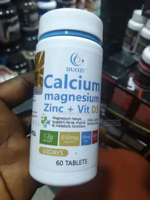 Calcium, Magnesium, Zinc + Vitamin D3 Supplement Tablets.