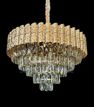 Gold Crystal Chandelier Light Adjustable Dropping