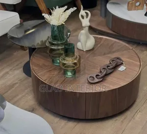 2 in 1 Wood and Glass Center Table