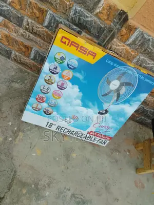 Qasa QRF _ 7918 Curvy Rechargeable 18 Fan; Power Meet Elegan
