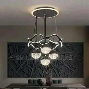 Nordic 4 Big Crystals Dropping Chandelier