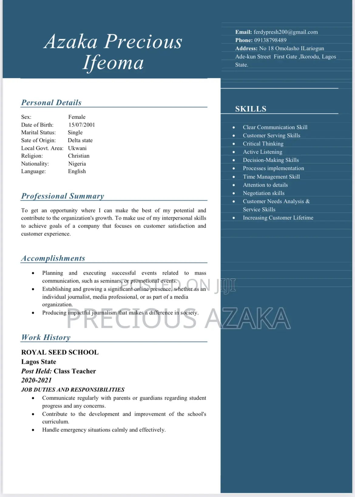 Teaching CV