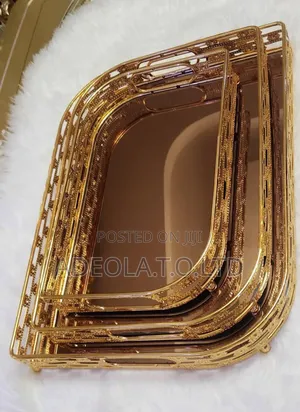 3in1 Vintage Gold Mirrored Vanity Tray
