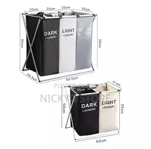 Folding Large Laundry Storage Bag (3-Segment Sorter)