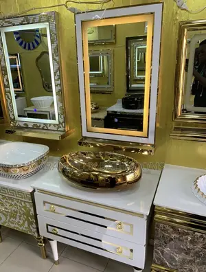 Gold and White Design Cabinet