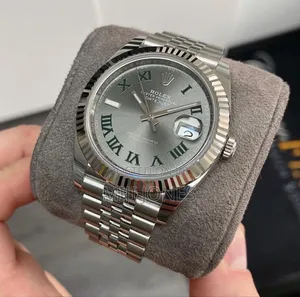 "Rolex Inspired Silver Chain Oyster Perpetual Date Watch"