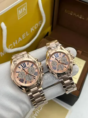 Michael Kors Rose Gold Chronograph His Hers Chain Watches"