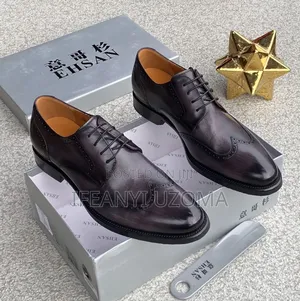 Grey Color Italian Leather Lace Up Shoe