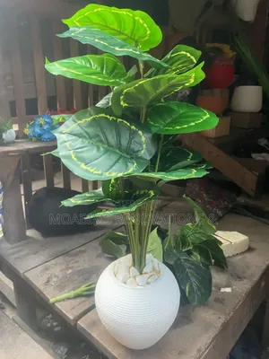 Artificial Plants and Pot Vase