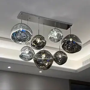 Nordic Silver Leva 7 Glass Luxury Chandelier Fitting