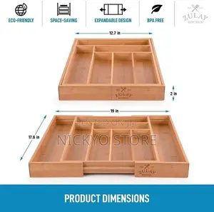 Expandable Bamboo Cutlery Tray Organizer