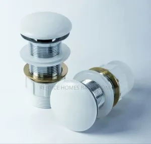 Chrome Push Button Basin Waste Drain Pop-Up Sink Stopper