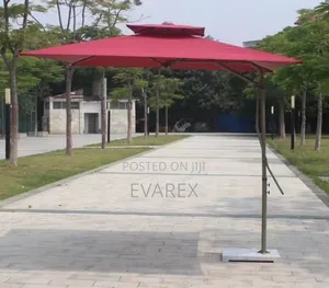 Red Umbrella Canopy, Outdoor Garden/Poolside