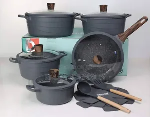 Donnor Hot Sell Crown 15pcs Healthy Coat Pots For Cooking