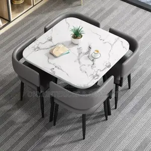 Unique Marble Dining Set With 4 Chairs