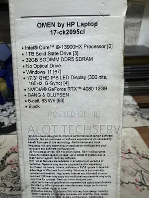 Laptop HP Omen 17 32GB Intel Core I9 SSD 1T
